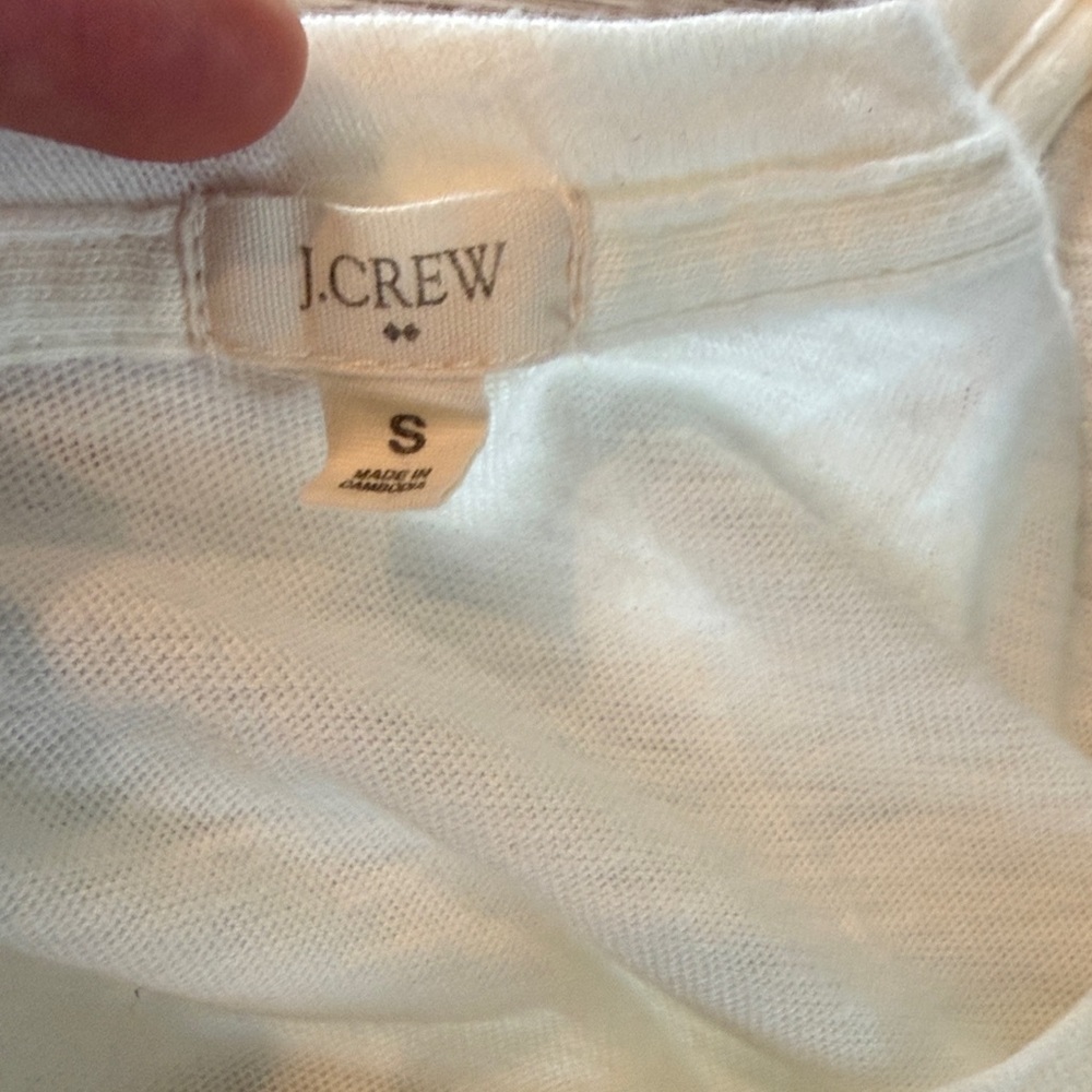 J Crew Size Small T-Shirt with Grey Floral Design 100% Cotton - Picture 5 of 7